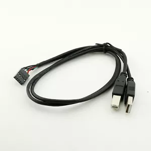 USB 2.0 A + B Male to 10 Pin Female 0.1" 50cm Header Splitter Motherboard Cable - Picture 1 of 5