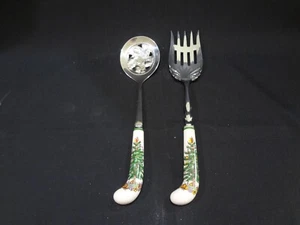 Spode China Christmas Tree - Salad Serving Spoon and Fork  Porcelain Stainless - Picture 1 of 10