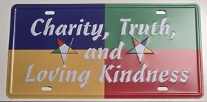 Eastern Star License Plate - NEW Sealed - Charity Truth and Loving Kindness - Picture 1 of 2