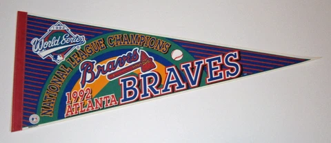 1992 Atlanta Braves NL Champions pennant John Smoltz Tom Glavine Cover