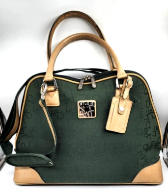 Bolsa de viaje Diane Von Furstenberg DVF equipaje de mano lona crema y verde Foto 1 de 4