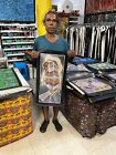 EDDIE BLITNER Aboriginal Artist KOOKABURRA SPRIT & SNAKE 37x75cm