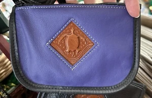 TURTLE RIDGE pouch Wallet Purse 6.25x4.25 Royal Purple Real Leather NEW - Picture 1 of 4