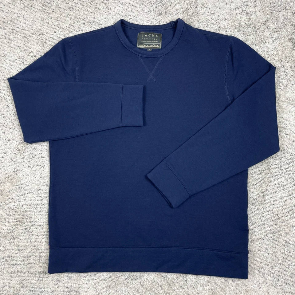 Jachs Sweatshirt Mens Large Sweater Pullover Crew Neck Fleece Navy Blue EUC - Image 1 of 4