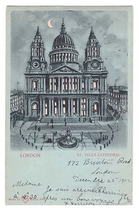 TRANSPARENTE KARTE "HOLD TO LIGHT" LONDON LONDON ST PAULS CATHEDRAL 1902 - Bild 1 von 1