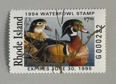 1994 Rhode Island State Duck Stamp - Governor Hand Signed - Image 1 of 2