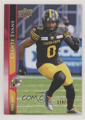 2021 Upper Deck CFL Red /165 Ciante Evans #56 - Imagem 1 de 2
