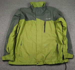 Columbia Omni Tech Water Proof Outdoor Mens Jacket Size XL Green Gray Pockets - Picture 1 of 21