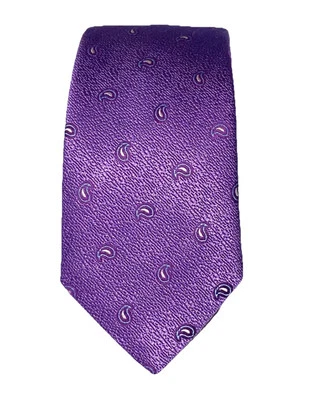 Corbata David Donahue púrpura cachemira para hombre 100 % seda tejida en Italia hecha a mano EE. UU. Foto 1 de 4