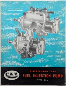 Oldtimer CAV DPA Verteiler Typ Einspritzpumpe Prospekt, um 1950 - Bild 1 von 6