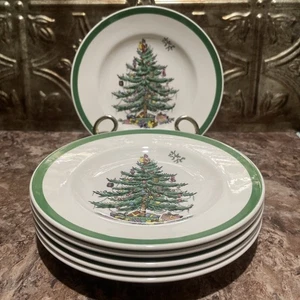 Spode England Christmas Tree Bread Butter Plate England Vintage Set of 6, S3324 - Picture 1 of 4