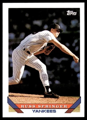 1993 Topps Russ Springer New York Yankees #686 - Image 1 of 2