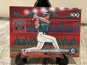 Cole Young Top 100 Red Refractor #5/5 2024 Bowman Chrome BTP-23 Seattle Mariners - Bild 1 von 2