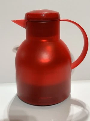 Emsa 1L Red Thermal Carafe Made in Germany – Hot Cold Beverage Dispenser Quick P - Image 1 of 4