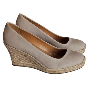 J Crew Factory Canvas-Espadrille Keilabsatz Damen 9,5 neutral Freizeit Sommer - Bild 1 von 11