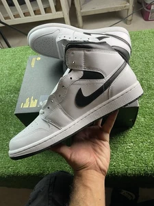 UK 11 - Air Jordan 1 Mid- White/Black DQ8426-132 - Men’s Trainers - Picture 1 of 5