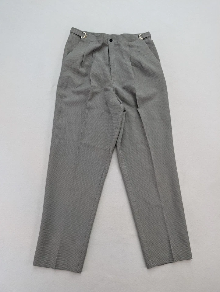 Pantalones para mujer Liz Baker talla 14 negros blancos plisados a cuadros cintura alta pantalones Foto 1 de 4