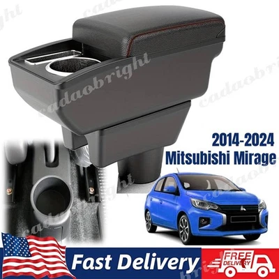 For Mitsubishi Mirage 2014-2024 Car Armrest Box Center Console Red Thread - Image 1 of 4