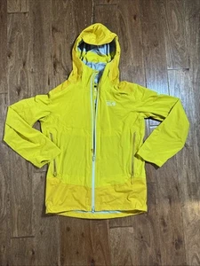Women's Mountain Hard Wear Yellow Hooded Zip Up Rain Jacket Tag Size MEDIUM - Picture 1 of 10