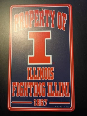 Officially Licensed Collegiate Products Fighting Illi Sign 7.5" X 12" - Image 1 of 4