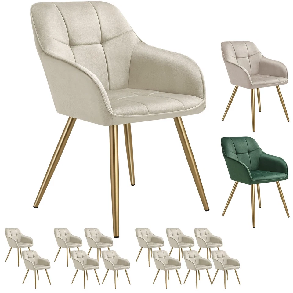 Esszimmerstuhl Samtoptik Sessel Gesteppt Wohnzimmerstuhl Küchenstuhl Stuhl 120kg - Bild 1 von 1