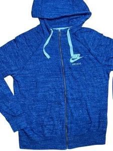 Nike Hoodie Full Zip Jacket Womens XL Heathered Navy Blue Lightweight - Picture 1 of 11