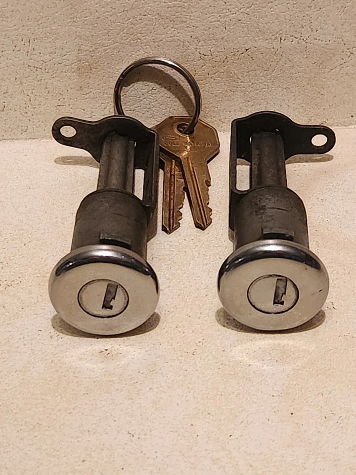Pair 1959-60 GM DOOR LOCK long cylinders Buick Oldsmobile Cadillac Pontiac - Image 1 of 4