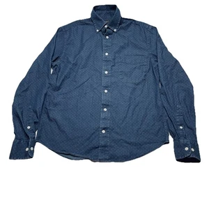 Lauren Ralph Lauren Black Label Button Up Shirt Mens Small Blue Polka dot Pocket - Picture 1 of 6