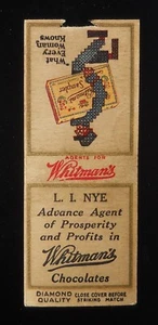 1930s DIAMOND QUALITY L. I. Nye Advance Agent of Profits in Whitman's Chocolates - Picture 1 of 2