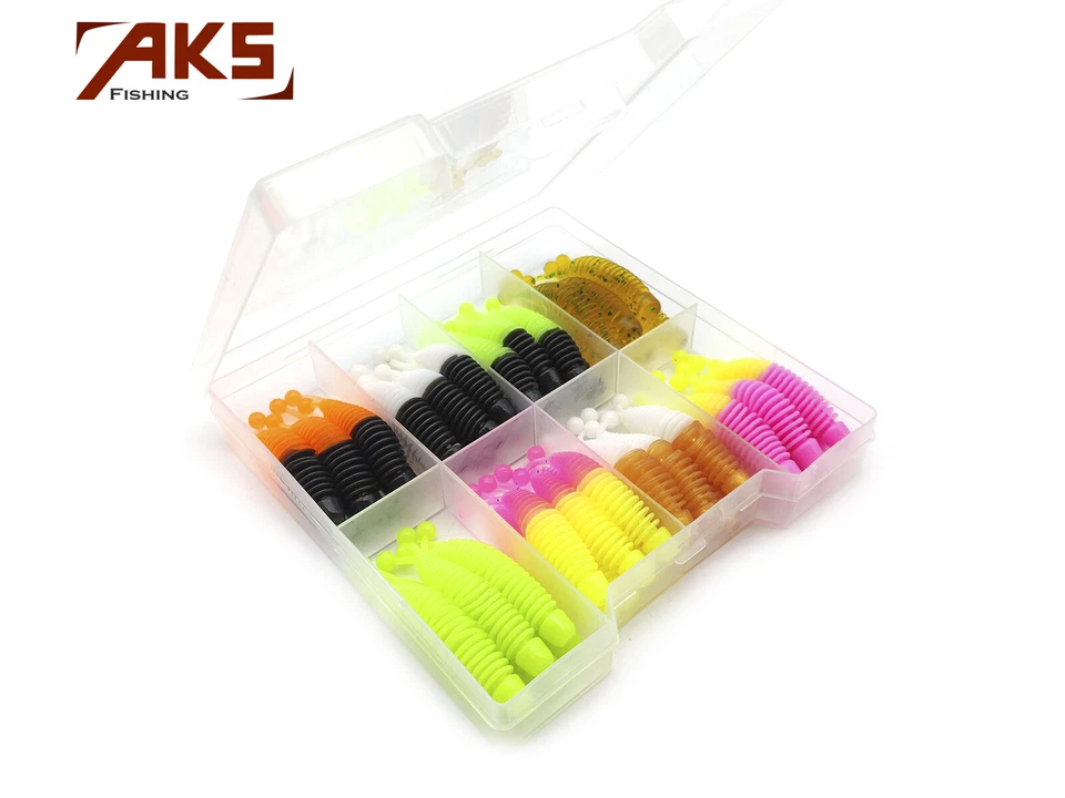 Gummiköder Set, Gummiköder Box, Forellenköder, Forellen gummiköder, AKS Fishing - Bild 1 von 4