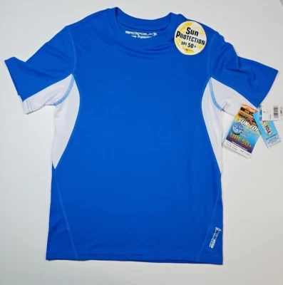 ZeroXposur Boys Ocean Blue Pullover Short Sleeve Sun Shirt Size Large - NWT - Image 1 of 4