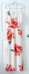Jodi Kristopher Floral Chiffon Maxi Dress, Size XS, Womens - Picture 1 of 4