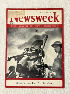 NEWSWEEK MAGAZINE 1940 15. Juli Großbritannien unter deutschem Angriff U.S. Defense Prep - Bild 1 von 16