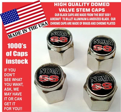 Tapa de vástago de válvula cromada Chevrolet Chevy Nova SS 307 327 350 396 454 - única Foto 1 de 3