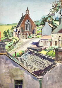 JAMES CARNEGIE KEIR Watercolour AUCHENCAIRN Church etc. ca 1920s GLASGOW PAINTER - Picture 1 of 14