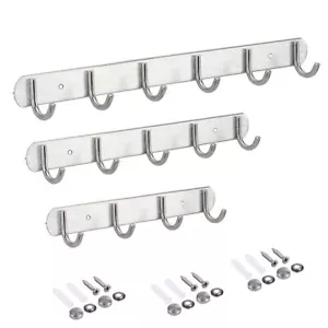 4/5/6 Hooks Wall Mount Key Bag Towel Rack Hanger Holder Coat Robe Hat Clothes - Picture 1 of 13
