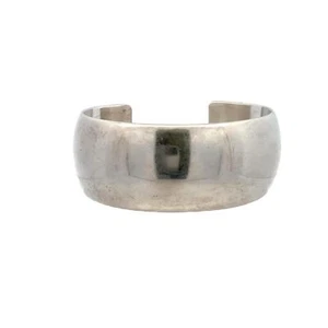 Bracciale vintage firmato Sarah Cly argento sterling massiccio liscio largo misura 6 1/2 - Foto 1 di 8