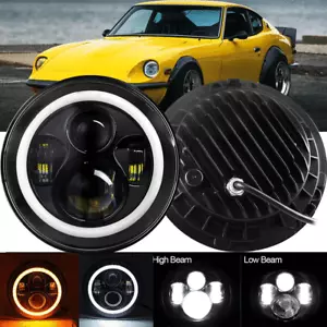 Faro redondo LED Halo de 7" con señal de giro ámbar para Datsun 240Z 260Z 280Z 280ZX - Imagen 1 de 9