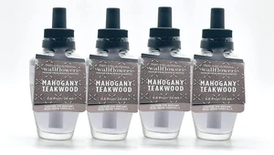4 BATH & BODY WORKS MAHOGANY TEAKWOOD WALLFLOWER HOME FRAGRANCE REFILLS NEW - Picture 1 of 2