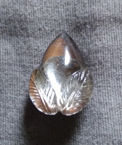 Antique Clear Glass Acorn Button Cover