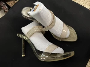 Vintage Stuart Weitzman Glass Slippers 9AA - Picture 1 of 6