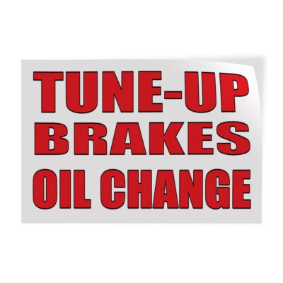 Decal Stickers Tune-Up Brakes Oil Change Auto Body Shop Car B Store Sign Label - Image 1 of 4