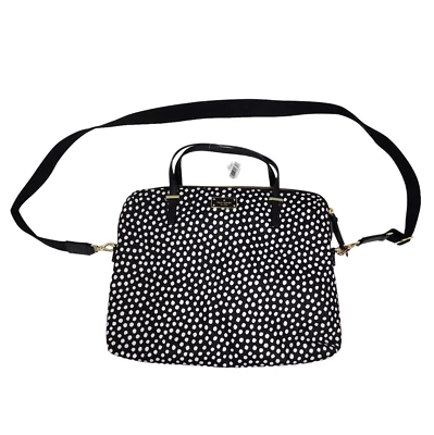 Bolso para Laptop Kate Spade Negro Blanco Correa Ajustable Daveney Wilson Rd Punto Musical Foto 1 de 4