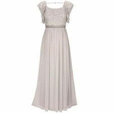 Ashley Brooke Damen Designer-Abendkleid mit Perlen-Stickerei rosé