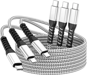 3 Pack 6ft USB C to USB C Cable 60W Type C Long Fast Charging Cable For iPhone15 - Picture 1 of 6