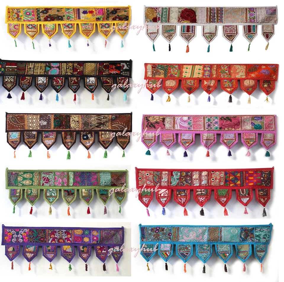 Indian Patchwork Embroider Door Valances Toran Wall Hanging Home Decorative - Image 1 of 1