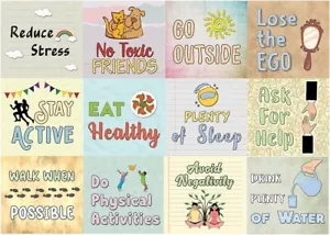 Healthy Lifestyle Reminders (5 Sets X 12 Designs) - Picture 1 of 5