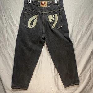 Marc Ecko Classic Carpenter Embroidered Split Rhino Complex Baggy Wide Jean 38 - Picture 1 of 15