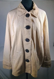 Mujer Relativity XL Abrigo Pana Botón Grande Chaqueta Beige con Botones Marrón - Imagen 1 de 10