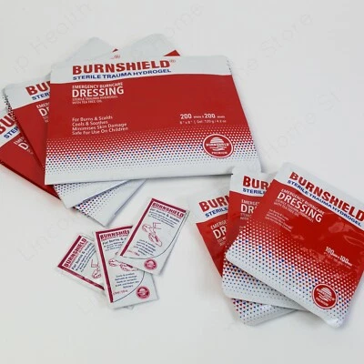 Emergency Burn Relief Care. Burnshield Burns Gel Dressings & 3.5ml Sachets.